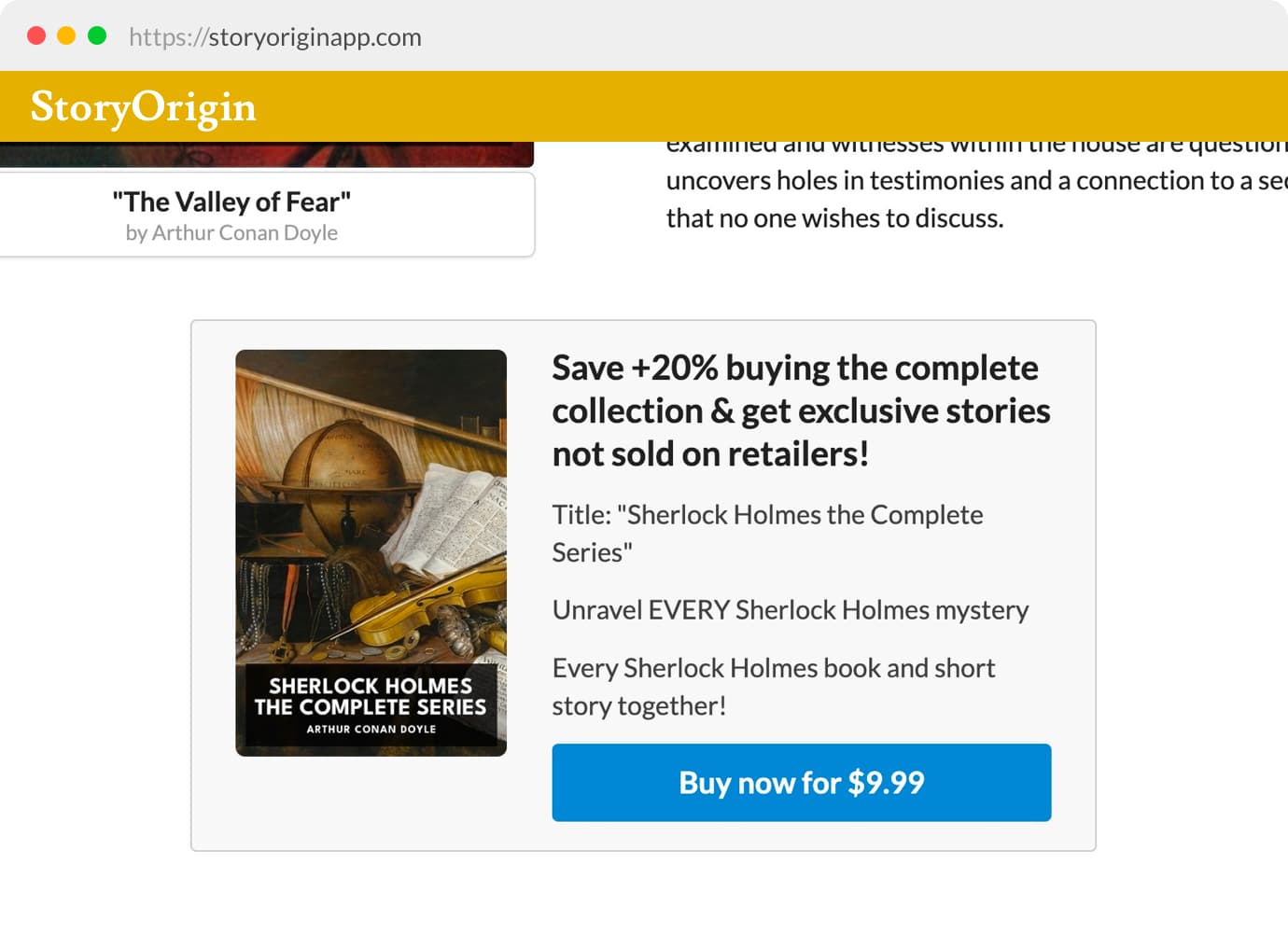 Screenshot of Upselling a Series Bundle